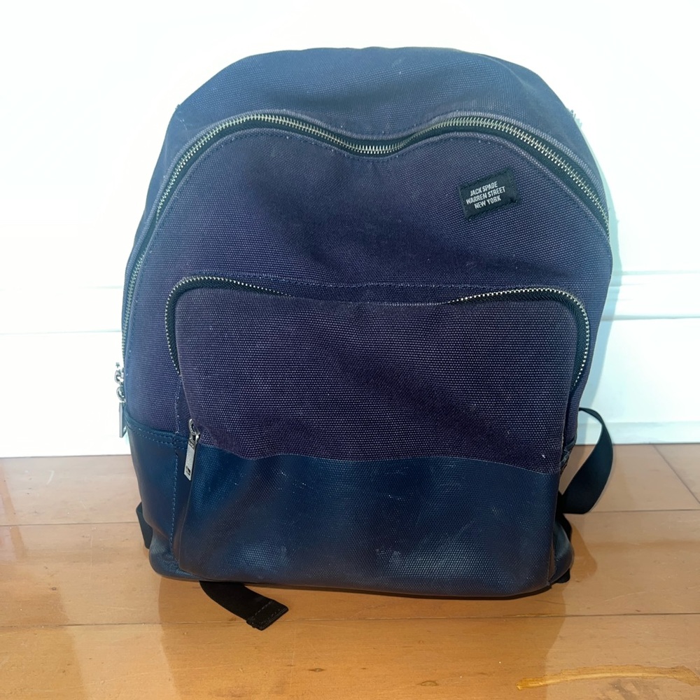 Jack Spade Navy Coated Canvas Leather